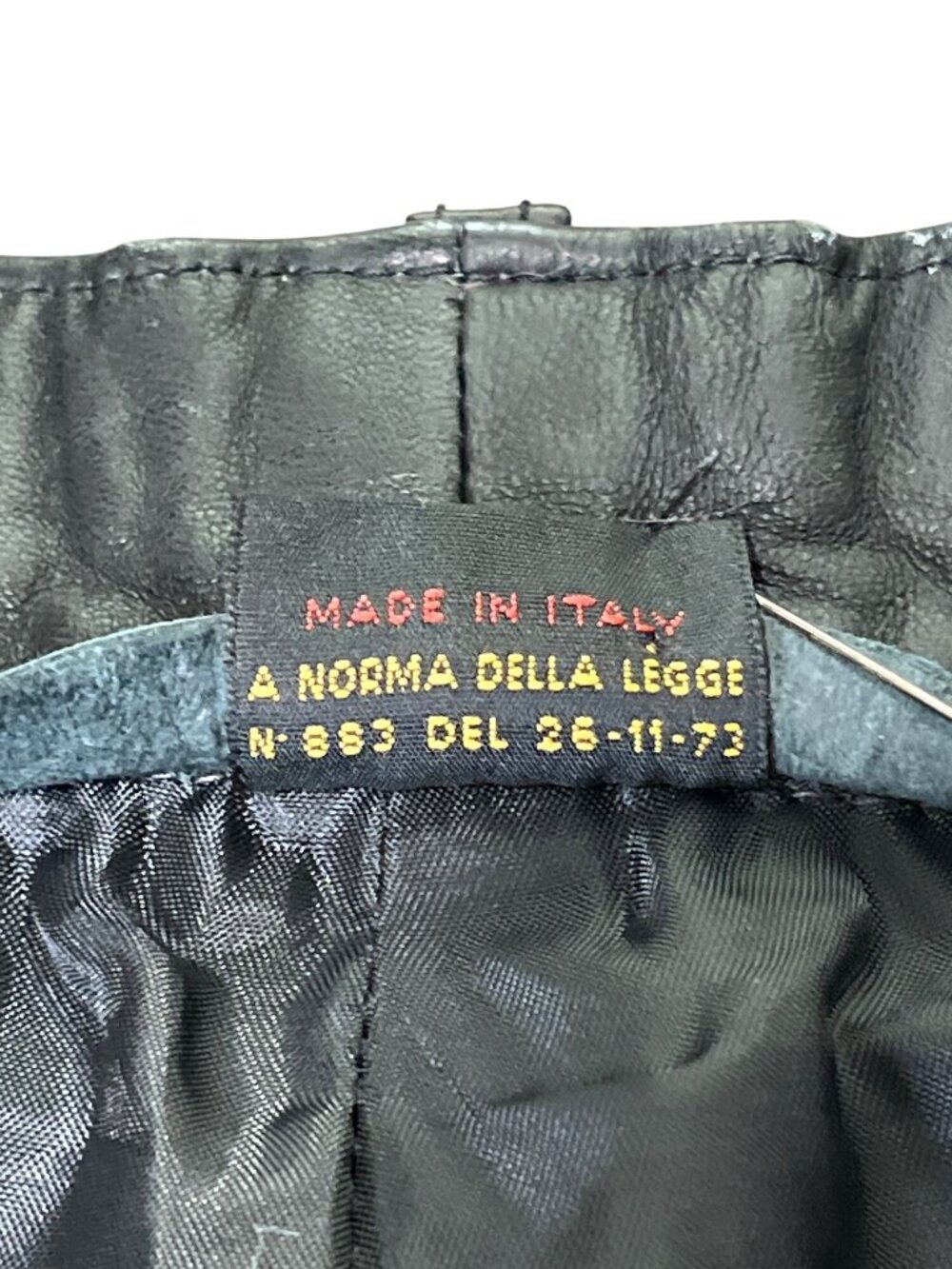 Vera Pelle Womens Italian Size 44 / US 8 Black Leather Pants Straight-Leg - Picture 8 of 8